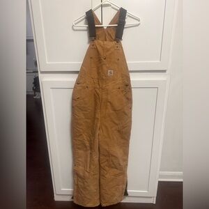 Boys quilted lined  Carhartt Tan Work Overalls